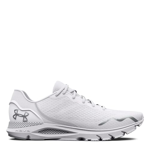 UNDER ARMOUR UA HOVR SONIC 6 MEN'S RUNNING SHOES WHITE/WHITE/METALLIC SILVER - Like New
