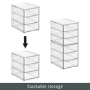 mDesign Plastic Stackable Storage Organizer Bin for (4 Pack) - Clear - Brand New