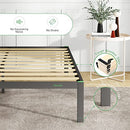 Novilla 14 Inch Full Size Bed Frame, Metal Platform Frame No Box Spring Black - Like New