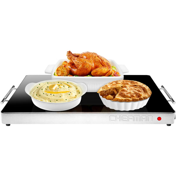 CHEFMAN ELECTRIC WARMING TRAY ADJUSTABLE TEMPERATURE GLASS TOP - Scratch & Dent
