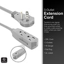GE STORE GE 3-OUTLET FLAT EXTENSION CORD 25 FT 43025 - GRAY - Like New