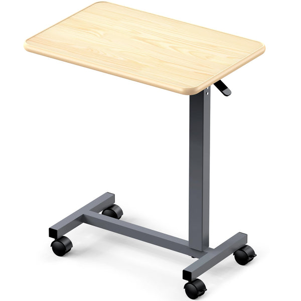 WOTURE Adjustable Overbed Table with Wheels, Bedside_ble_v2_maple CBZ041-MAPLE - Like New