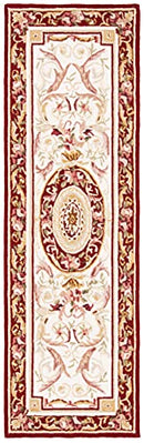 SAFAVIEH Chelsea Collection Entryway Runner Rug 2'6"x 10' Ivory & Burgundy - Brand New
