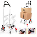 Folding Shopping Cart Swivel Wheels Portable Stair Climbing Cart B08MNKD3B2 - Like New