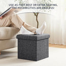 Ornavo Home 15 Inch Folding Storage Ottoman Cube B01MRCZ7DK - Dark Gray - Brand New
