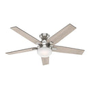 HUNTER 52" APEX II CEILING FAN, LED LIGHT KIT, HANDHELD REMOTE - BRUSHED NICKEL - Like New