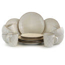 Elama White Lilly 16 Piece Stoneware Dinnerware Set - Brand New