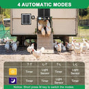 IBKINXX AUTOMATIC CHICKEN COOP DOOR SOLAR POWERED WITH TIMER - BLACK - Like New