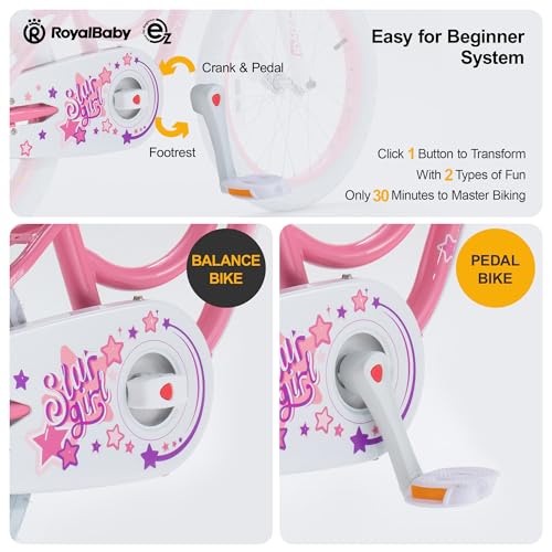 RoyalBaby Girls Bike Trekking Free Balance to Pedal Easy Learning  Pink - Like New