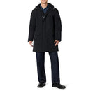 AMAZON ESSENTIALS BUTTON AND ZIP UP ALL BLACK LARGE LONG PUFFER JACKET - BLACK - Brand New