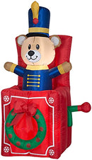 GEMMY HOME ACCENTS HOLIDAY 5 FT. ANIMATED INFLATABLE BEAR IN BOX - MULTICOLOR - Like New