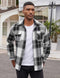 C9072R068 COOFANDY MEN'S FLANNEL SHIRT, SIZE: MEN M, COLOR: BLACK-BLOCK - Like New