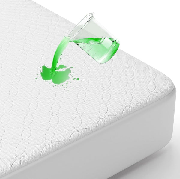 WZHOUFIE 100% WATERPROOF MATTRESS PROTECTOR TWIN XL 18" - WHITE - Like New