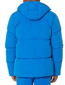 Amazon Essentials Mens Mid-Length Hooded Puffer Coat Bright Blue M - Like New