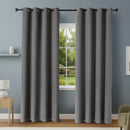 AMAZON BASICS 100% BLACKOUT CURTAINS GROMMETS 52 X 96 INCHES 2 PANELS - BLACK - Like New
