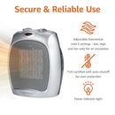 AMAZON BASICS CERAMIC SPACE HEATER PORTABLE HEATER 1500W - SILVER - Like New