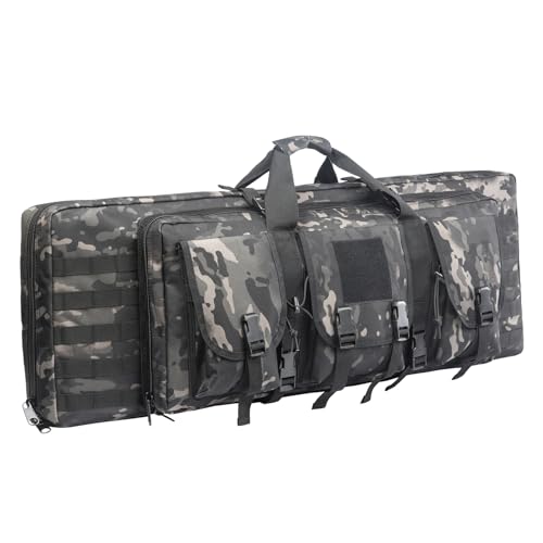 GENERICS GUN BAGS DOUBLE GUN CASE TACTICAL RIFLE BAG MAGAZINE POUCH 38" -CAMO - Like New