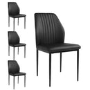 ALL GOJANE FAUX LEATHER SOLID BACK DINING SIDE CHAIR STABLE SET OF 4 - BLACK - Brand New