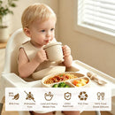 Caterpillar veggie silicone baby feeding set 17pcs, baby led weaning (beige) - Like New