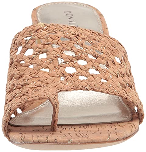 Donald Pliner Women's MELROS Sandal 2" Block Heel Open Toe Shoes Sparkle Cork - Like New