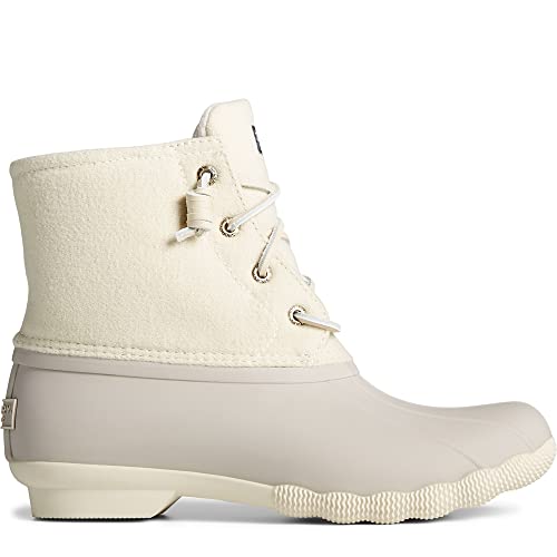 SPERRY WOMEN SALTWATER RAIN BOOT IVORY SIZE 7.5 - Like New