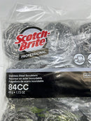 SCOTCH-BRITE 12PCS STEEL WOOL SCRUBBER PADS, 12 PACK - STAINLESS STEEL - Brand New