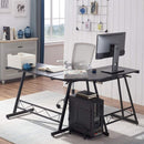 DREAMLIFY L-SHAPE COMPUTER DESK HOME OFFICE DESK - BLACK - Like New