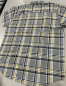 BLACK HORSE WOVEN PLAID SHIRT - MENS L - GRAY/BLACK/LIGHT BLUE/YELLOW/WHITE - Brand New
