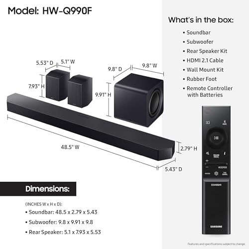 SAMSUNG 11.1.4CH Q SERIES SUBWOOFER + REAR SPEAKER + WIRELESS - Scratch & Dent