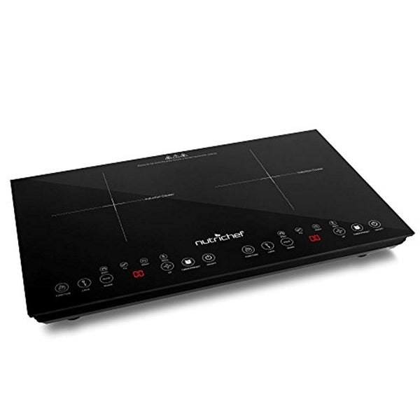 NUTRICHEF DOUBLE INDUCTION COOKTOP 120V DIGITAL CERAMIC, DUAL BURNER, PKSTIND48 - Like New