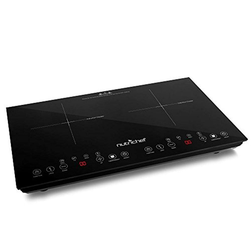 NUTRICHEF DOUBLE INDUCTION COOKTOP 120V DIGITAL CERAMIC, DUAL BURNER, PKSTIND48 - Like New
