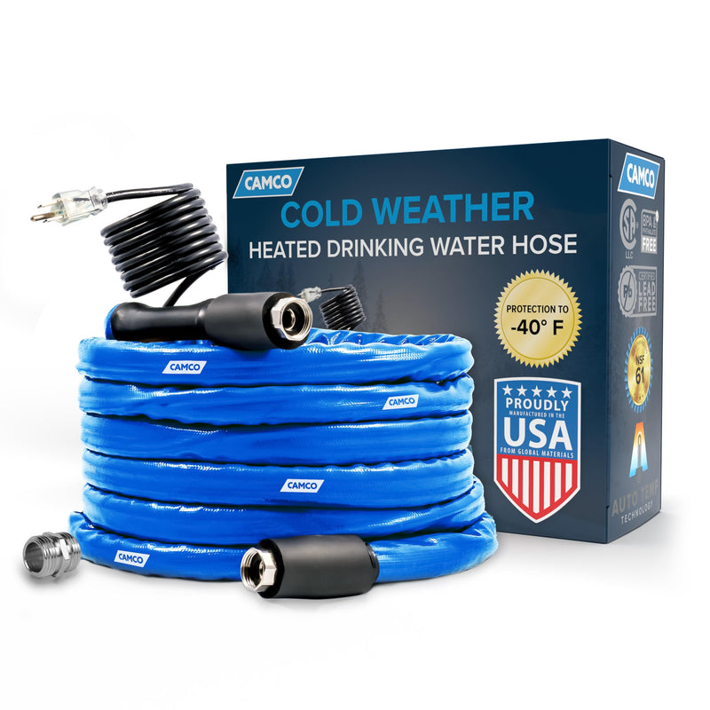 CAMCO 50-FT HEATED WATER HOSE FOR RV WATER LINE FREEZE PROTECTION - BLUE - Like New