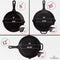 CUISINEL CAST IRON SKILLET SET 8" 10" 12" SILICONE HANDLE GRIP - BLACK Like New