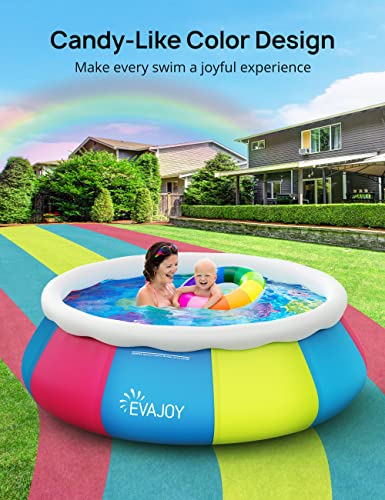 EVAJOY 10FT X 30IN ABOVE GROUND SWIMMING POOL EASY SET Inflatable RING MULTI - Like New