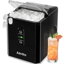 AEITTO ICE MAKERS COUNTERTOP 9 ICE CUBES RELEASE IN 6 MINS 26LBS/24H - BLACK - Like New