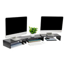 Mind Reader Dual Monitor Stand, Desktop Organizer MDF - Black - Scratch & Dent