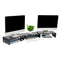 Mind Reader Dual Monitor Stand, Desktop Organizer MDF - Black - Scratch & Dent