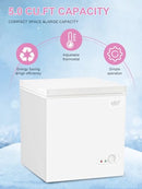 KRIB CHEST FREEZER 5.0 CU.FT ADJUSTABLE THERMOSTAT VERTICAL CHEST - WHITE - Like New