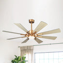 Parrot Uncle 60" Reversible 8-Blade Farmhouse Windmill Ceiling Fan Light Remote - Like New