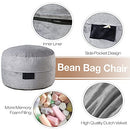 FASO Bean Bag Chair 4' Giant Memory Foam Furniture Bag Stuffed Sofa - Gray - Brand New