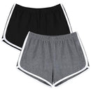 URATOT Women's Cotton Shorts UA2799-2PC, 2 pack, Size L Black/Dark Gray - Like New