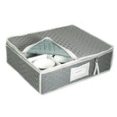 B0019TR8M4 China Cup Storage Chest Deluxe Quilted Microfiber Light Gray - Brand New