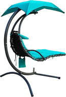 BALANCEFROM HANGING CURVED CHAISE LOUNGE CHAIR SWING - AQUA - Like New