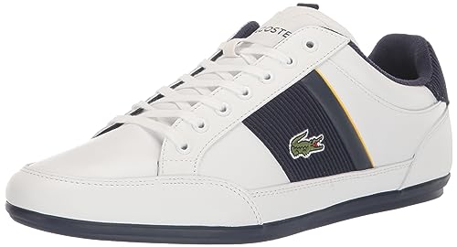 746CMA0007042 LACOSTE MEN'S CHAYMON SNEAKER SIZE MEN 10.5 WHITE/NAVY - Like New