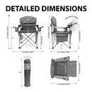CREATIVE OUTDOOR COLLAPSIBLE FOLDING CHAIR WITH ADJUSTABLE TABLE - TEAL/GRAY - Like New