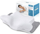 ZAMAT Adjustable Memory Foam Neck Pillow Pain Relief Cooling - White/Light Gray Like New