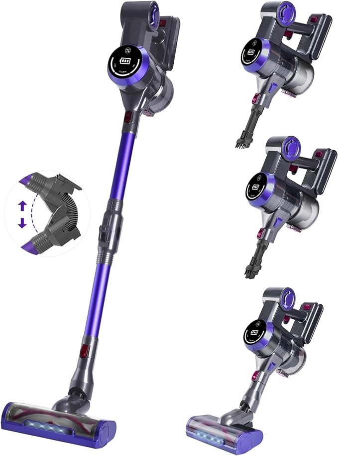 Nicebay Cordless Vacuum Cleaner 25Kpa Super Suction 280W High-Speed - PURPLE Like New