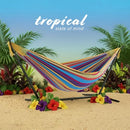 Vivere Double Cotton Hammock Space Saving Steel Stand - Tropical - Brand New