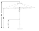 California Umbrella 9' Round Hardwood Frame Market Umbrella, STAINLESS STEEL - Like New