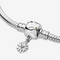PANDORA MOMENTS DAISY FLOWER CLASP SNAKE CHAIN BRACELET 6.3" - STERLING SILVER - Like New